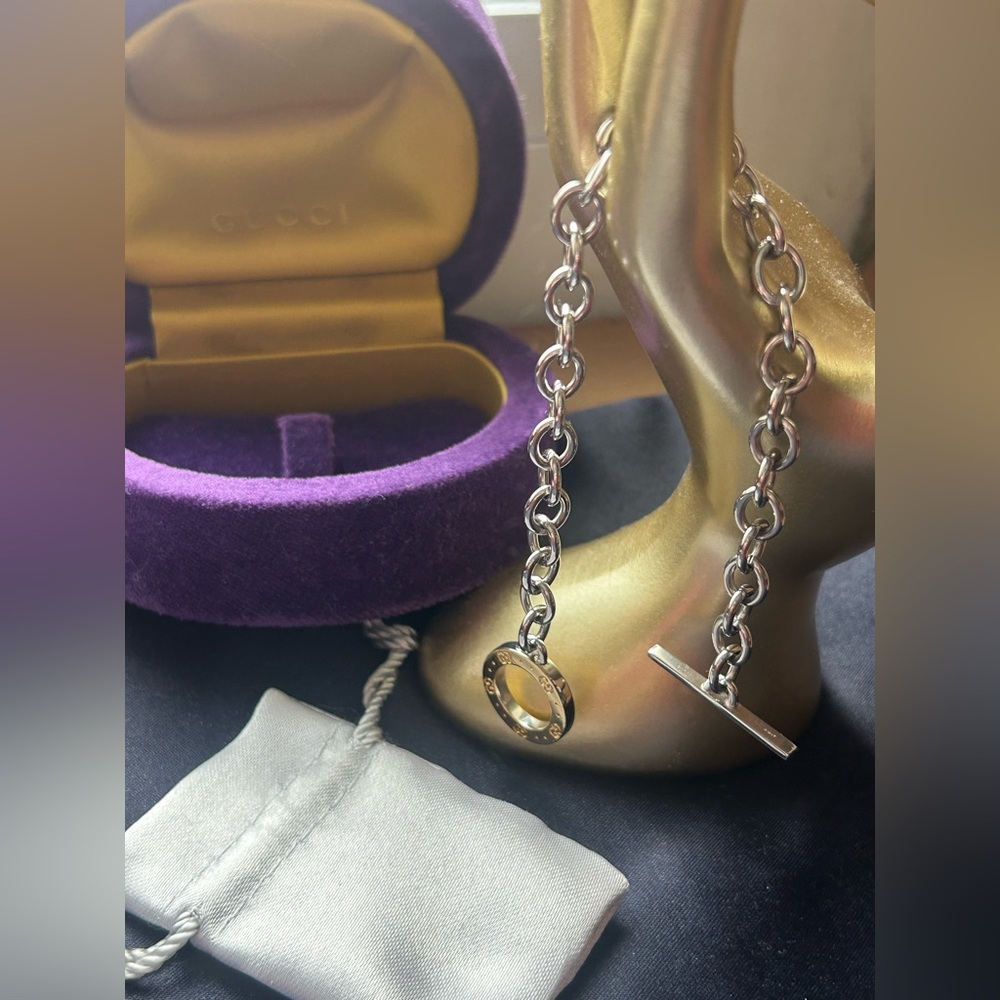 /traded/🔥 Gucci 18K & Steel ‘Icon’ Link Bracelet - Picture 4 of 16